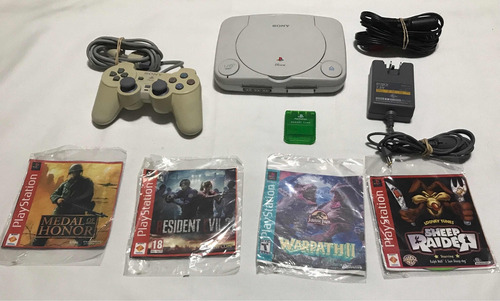 Consola Playstation 1 Psone Ps One Ps1 Con Memory & 4 Juegos