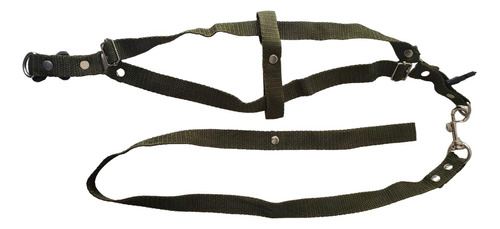 Arnés Pechera Paracaídas Collar Perro Verde Militar Xs