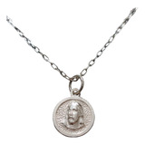 Collar Cadena Jesus Redondo Hombre Plata 925 + Caja Regalo