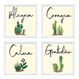 Quadro Decorativo Moldura Cactos Plantas Jardim Varanda