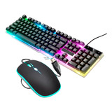 Kit Gamer Semi Mecanico Mouse Teclado Mouse Pad Macio Liso