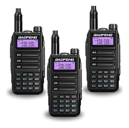 Kit 3 Rádios Walk Talk Comunicador 80km Uv16 Microfone Ip55