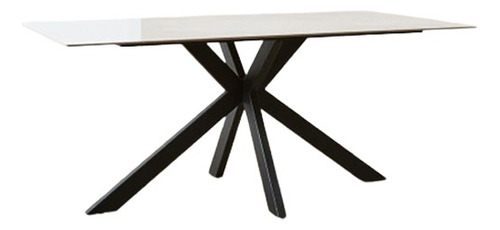 Mesa Comedor Moderna Vidrio Diseño Simil Marmol Carrara Grey