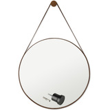 Espelho Moderno Para Banheiro Alça Em Couro 60cm + Suporte