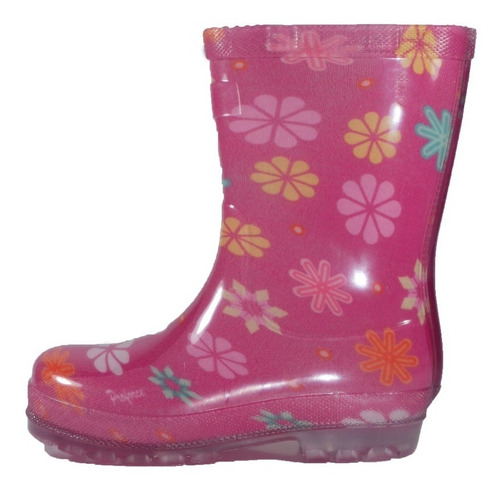 Bota De Lluvia Infantil Proforce Rosa Estampada