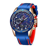 Reloj Masculino, Moderno. Sumergible, Con Cronógrafo De Gel