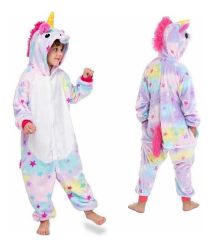 Pijamas Polar Invierno Para Niña Unicornio Disfraz Niña