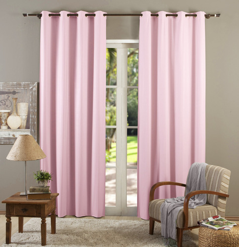 Cortina Blackout Blecaute Pvc Corta Luz 2,80 X 1,80 Quarto Cor Rosa-claro