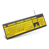 Teclado P/personas Con Discapacidad Visual Letras Grandes 