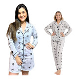 Kit Camisola E Pijama Manga Longa Americano Amamentação Frio