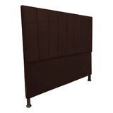 Cabeceira De Cama Box Viúva 130cm Estofada Laura Marrom