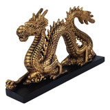 Dragao Chines Na Base Gg Em Resina - Enfeites - Decoraçao 