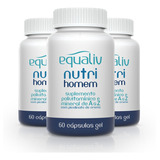 Kit 3 Nutri Homem Polivitamínico A A Z Equaliv 60 Cápsulas. Sabor Sem Sabor