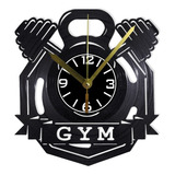 Reloj De Pared Disco Vinil Acetato Decoración Gym Ev045