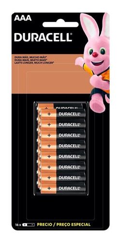 Duracell Duralock Pilha Alcalina Aaa Com 16 Unidades