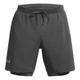 Shorts Ua Launch 2 En 1 De 7  Hombre Gris