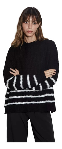 Sweater  Con Rayas  Oversize Mujer 