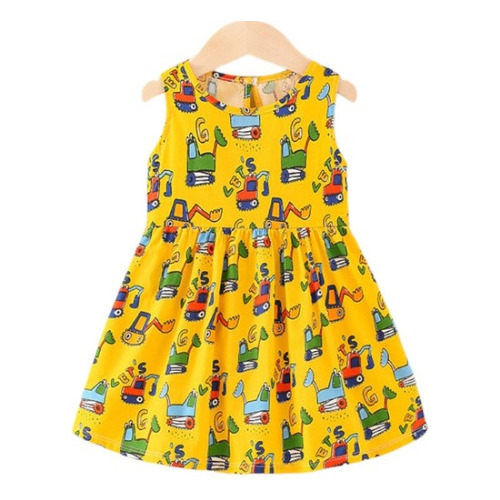 Vestido Niña Estilo Bata Para Verano En Tela Fresca Y Ligera