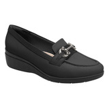 Sapato Mocassim Piccadilly Anabela Preto 117070