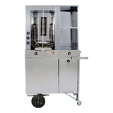 Carrinho Churrasco Grego 1 Torre Manual 3 Queimador Inox R2