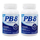 2 Frascos Probiótico Pb8 120 Caps Saúde Digestiva 14 Bilhões Sabor 2x Pb8 120 Capsulas