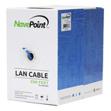 Navepoint Cat6 (cca), 250 Pies, Azul, Cable Ethernet Sólido 