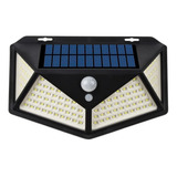 Lampara De Panel Solar Para Exteriores De 100 Led Y Sensor