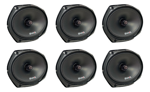 Kit 6 Alto Falante Snake 6x9 Es-v320 320w Rms 4 Ohms Cor Preto