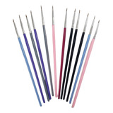 Set Pincel Liner X 12 Unidades Manicuria Decoracion Uñas