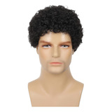 Swiking Pelucas Afro Rizadas Para Hombre, Peluca Corta Negra