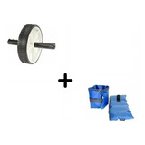 Combo Gym: Rueda Abdominal + Tobilleras 3 Kg Regulable Kit