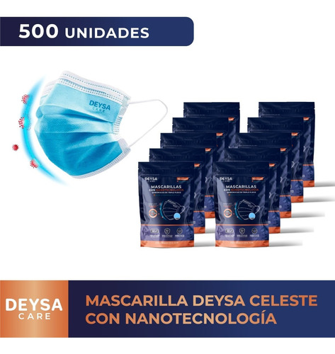 Mascarillas Con Nanotecnología, 10 Env. Resellable (500 Un)