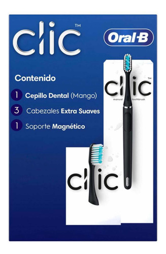 Cepillo Dental Oral B Clic Negro Con Sujeción Magnética