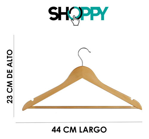 Pack X10 Percha De Madera Lustrada 1° Calidad Terminacion Con Barniz Organizadores De Ropa Para El Hogar Uso Comercial