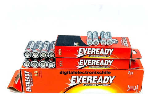 Pack Caja Eveready 100 Aa + 100 Aaa 1.5v Total 200 Unidades