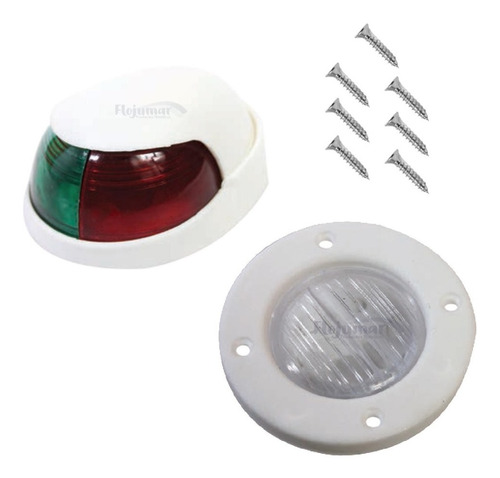 Combo Luz Navegación Bicolor Proa + Popa Led Náutica Lanchas