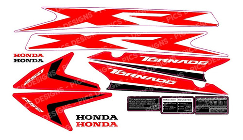 Kit Calcos Completo Honda Xr 250 Tornado - Laminadas