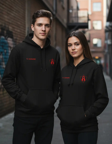 Sudadera Hoddie Unisex Negra Club Atlas Con Nombre