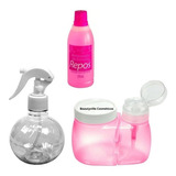 Dosador Acetona + Borrifador 180ml + Repos Removedor 100ml