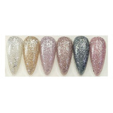 Gel Miss Nana Gama A Gama Con Glitter Caja Con 6pzs De 10ml