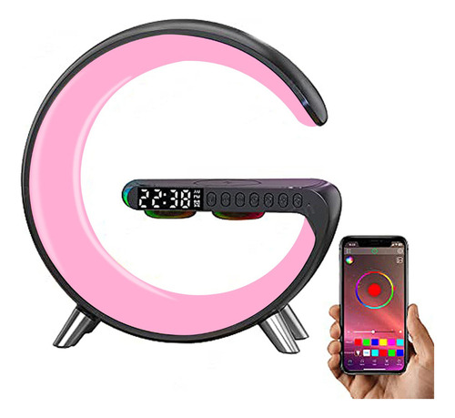 Lampara Inteligente Rgb Cargador Bluetooth Altavoz Reloj