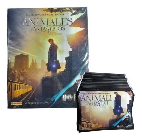 Álbum Animales Fantásticos 1 + 50 Sobres De Estampas Panini