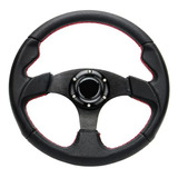 Volante De Carreras De 320mm Pvc Cuero Rojo Con Botón De Cla