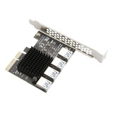 Placa Adaptadora Pci-e 4x 1 A 4 Usb 3.0 Pci-e Extensor Gpu M