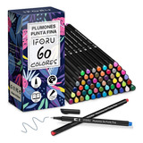 Plumones Punta Pincel Fineliner 0.4mm Marcador 60 Color Lonk