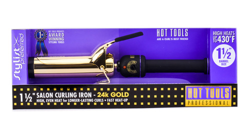 Curling Iron Hot Tools Salon, Oro De 24 Quilates, 1,5 Cm, Mo