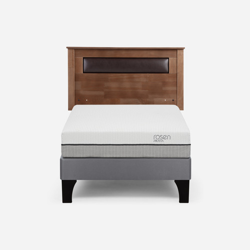 Cama Europea Pratta 1,5 Plazas Pata Madera +respaldo Ferrara