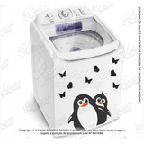 Adesivo Para Maquina De Lavar Casal De Pinguim M04 P