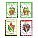 Estampillas De Colombia Armas Ibague, Tunja, Cartagena
