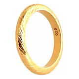 Anillo Argolla Facetado Gold, Plata 925, Baño Oro 18k